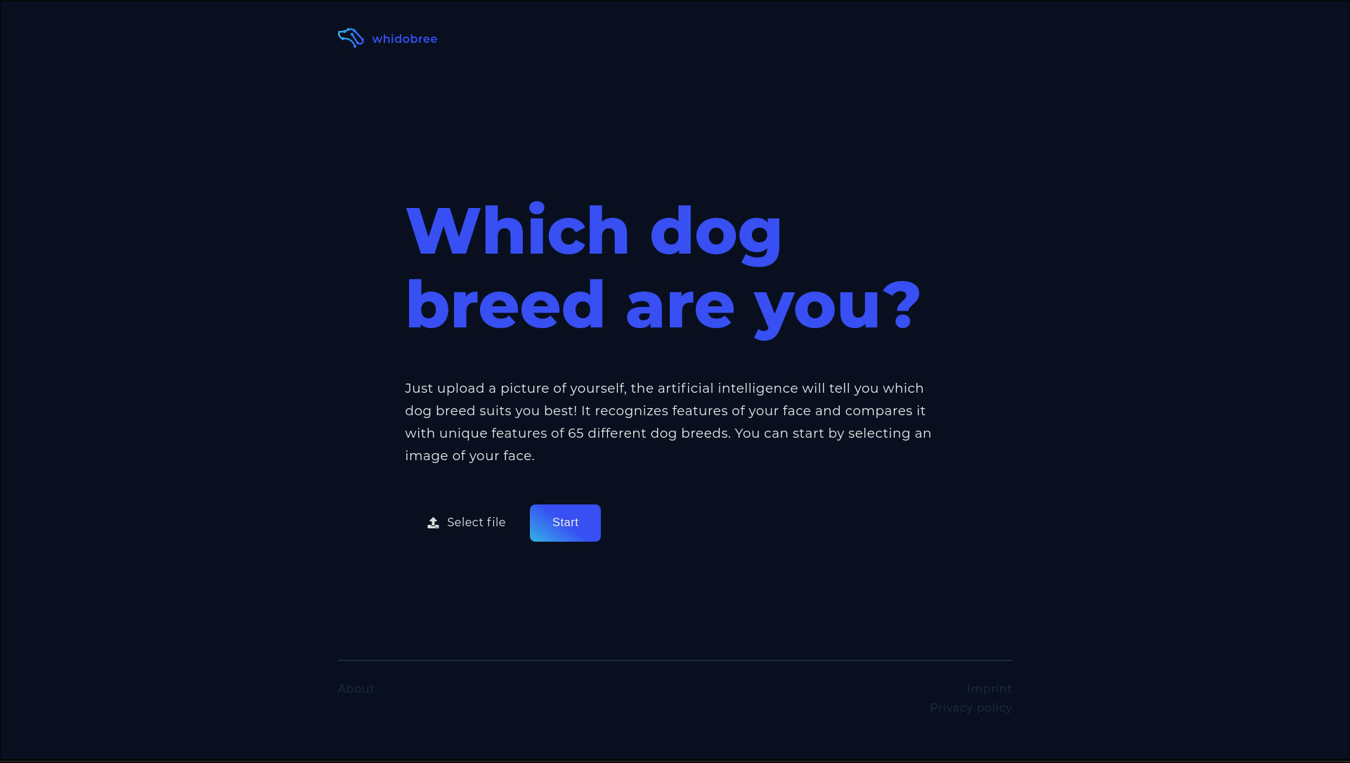  Whidobree landing page